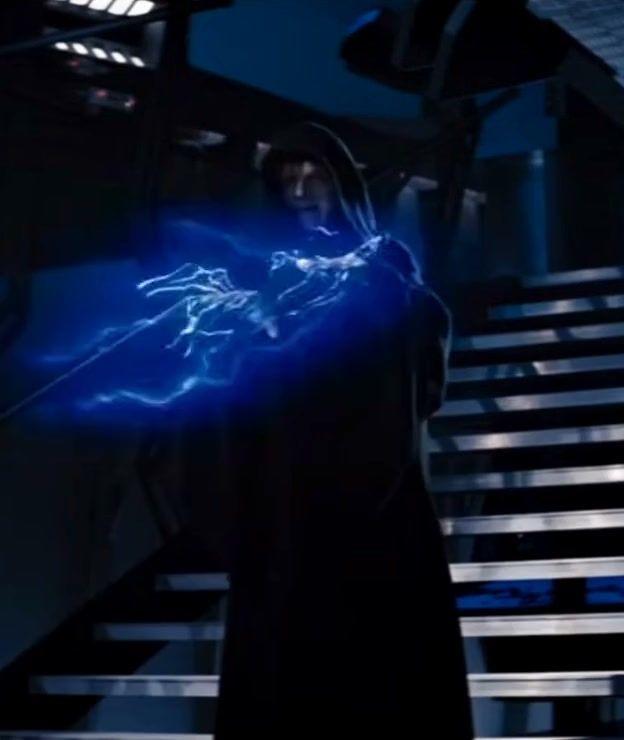 The Emperor shoots Force lightning