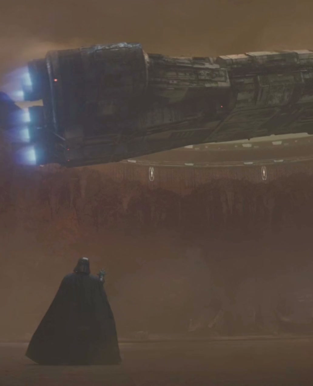 Vader holds a freighter down with the Force