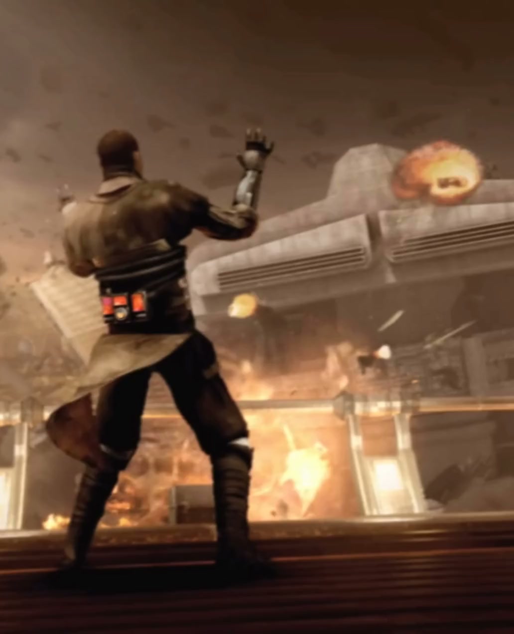 Starkiller pulls down a Star Destroyer