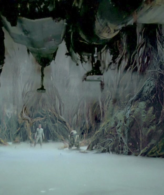 Luke’s X-wing rises out of the swamp